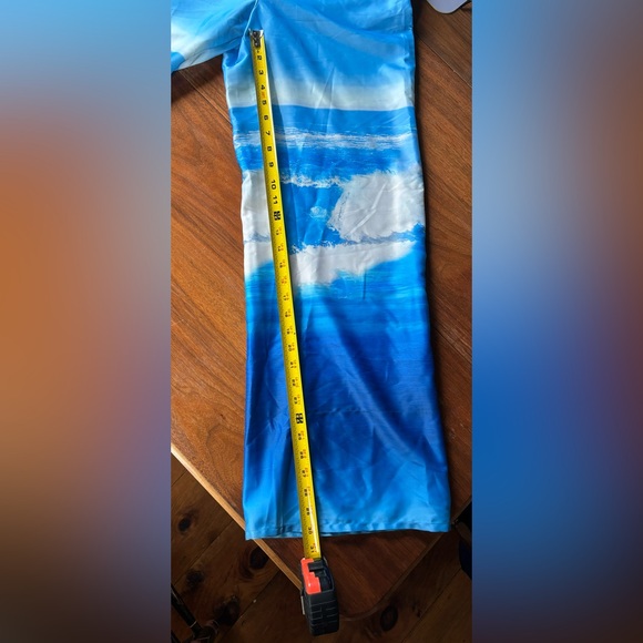 NWOT Urban Outfitters Jenna Printed Satin Pull-On Pants Medium Blue Multi - Picture 11 of 11